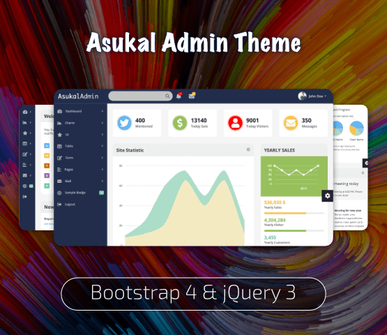 Asukal Bootstrap 4 Admin Theme