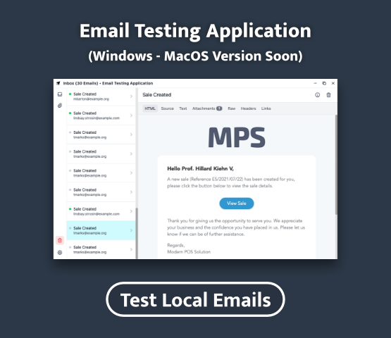 Email Test Application (Windows Installer)